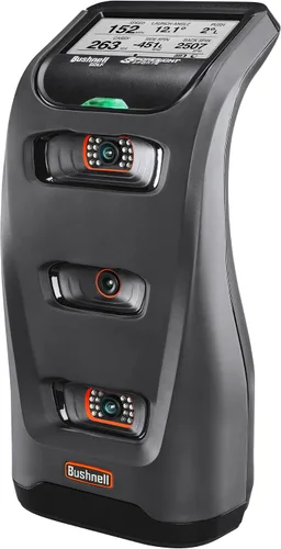 Vista 3 de Bushnell Launch Pro Simulator Bundle - Monitor de lanzamiento portátil con suscripción FSX Play Gold, proyector, recinto y césped