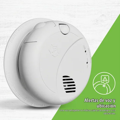 Vista 2 de First Alert Alarma Combinada de Humo y Monóxido de Carbono, Detector Interconectado con Cable y Respaldo de Batería con Alertas de Voz y Ubicación