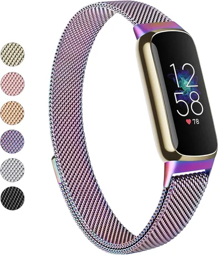Vista 13 de Vanjua Correa de metal compatible con Fitbit Luxe, correa de repuesto ajustable de malla de acero inoxidable para Fitbit Luxe/Luxe edición especial