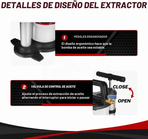 Vista 6 de BILITOOLS 9L Bomba extractora de aceite neumática/manual para cambio de aceite de motor