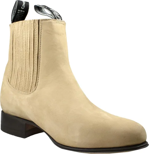 Vista 4 de El Canelo - Botines para hombre, piel nobuk, color arena Botín Charro