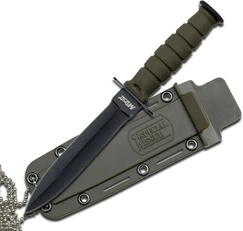 Vista 4 de Cuchillo táctico de cuello, con cuchilla fija, Serie MT-632. 6 pulgadas en total. De Mtech USA
