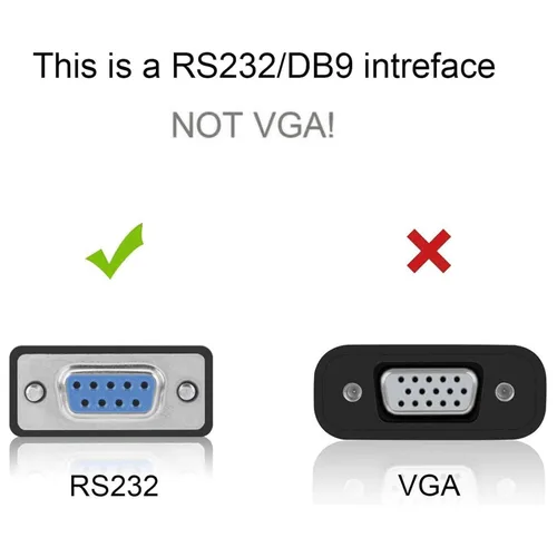 Vista 4 de Adaptador mini USB a serie RS232, giro a la derecha, mini USB de 5 pines macho a DB9 pin hembra, cable convertidor para varios dispositivos serie