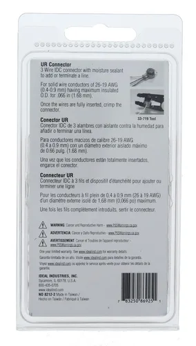 Vista 7 de Ideal Electrical 86-925 UR-I Conector IDC 19-26 Awg Conexión de empalme a tope sólido, rojo, (paquete de 100)
