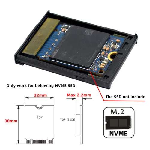 Vista 6 de chenyang M.2 NVMe a PCIe 4.0 CF Express Tipo B Caja convertidora de disco duro para cámara y Xbox Series X/S 87.795 in CH SN530 SSD