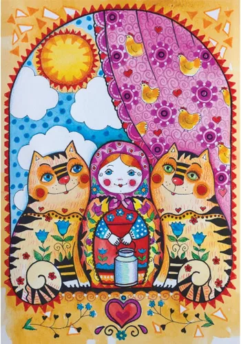 Vista 4 de Anatolian Puzzle - Bailarina y su cachorro, rompecabezas de 1000 piezas, #1115