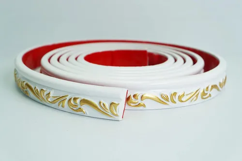 Vista 8 de Colamo Tira de calafateo blanca cromada de 16.4 pies para bordes, cuerpo lateral, molduras adhesivas flexibles y adornos para pared, espejo, techo