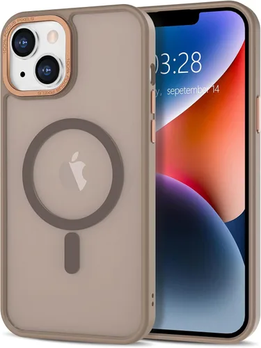 Vista 251 de Anuck - Funda magnética para iPhone 11 compatible con MagSafe, carcasa trasera mate translúcida dura, borde de TPU, delgada, resistente a impactos