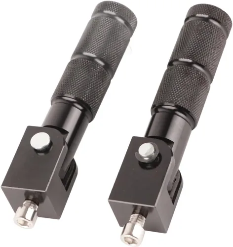 Vista 6 de Estriberas de aluminio, 2 piezas, 8MM universal, 90 grados plegables, negro, 5 1 pulgadas