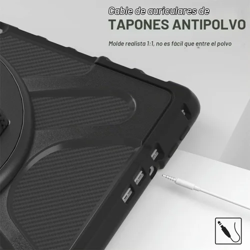 Vista 7 de ZenRich Microsoft Surface Pro 10/11 - Funda resistente de 13 pulgadas 2024, con soporte giratorio de 360° y correa de mano, resistente a los golpes