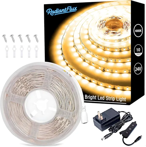 Vista 18 de Tiras de luces LED pequeñas de 10 pies cálidas, tira de luces LED regulables, 180 LEDs, luces de cinta LED tipo cuerda súper brillantes para sala