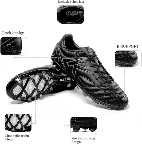 Vista 3 de KELME Botines de fútbol AG para hombre, tenis atléticos de fútbol sala para adolescentes jóvenes, botas de fútbol transpirables con soporte