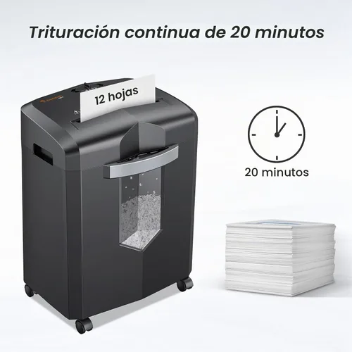 Vista 2 de Bonsaii Trituradora de papel resistente de microcorte de 12 hojas para Negro