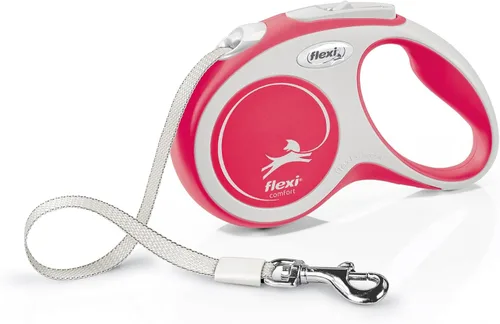 Vista 2 de Flexi Nueva cinta de confort gris y rojo grande 16.4 ft retráctil perro correa para perros de hasta 132.3 lbs/132 libras