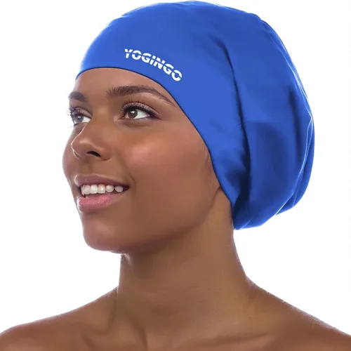 Vista 12 de Gorra de natación extragrande – gorro de natación para cabello largo, rastas, cabello ondulado, extensiones de cabello, trenzas, rizos y afros