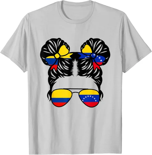 Vista 69 de Camiseta Half Colombian Half Venezolan Girl Colombia Kids Heritage, Gris