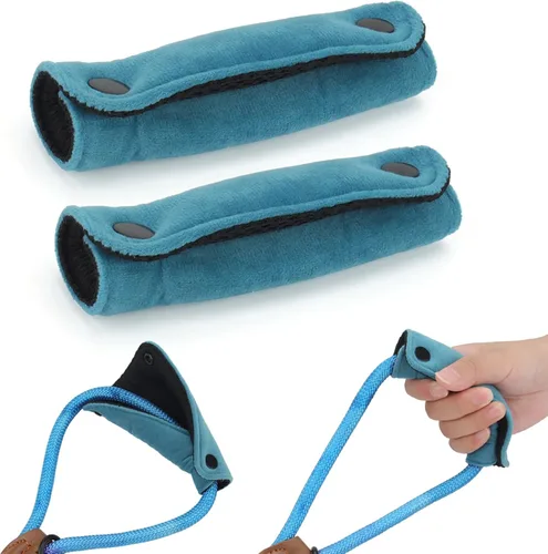 Vista 8 de 2 fundas de agarre para correa de perro, envoltura de correa, terciopelo suave y malla de poliéster que garantizan un agarre cómodo, correas