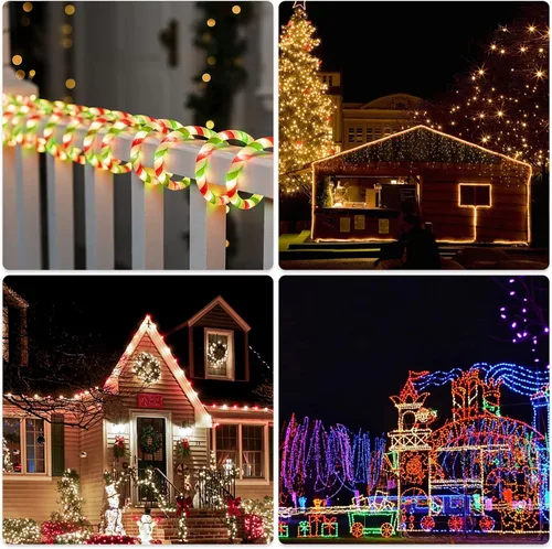 Vista 7 de Vigdur Luces de Bastón de Caramelo de Navidad - Luces de Cuerda LED de Bastón de Caramelo de 18 Pies para Exteriores Impermeables Luces Decorativas