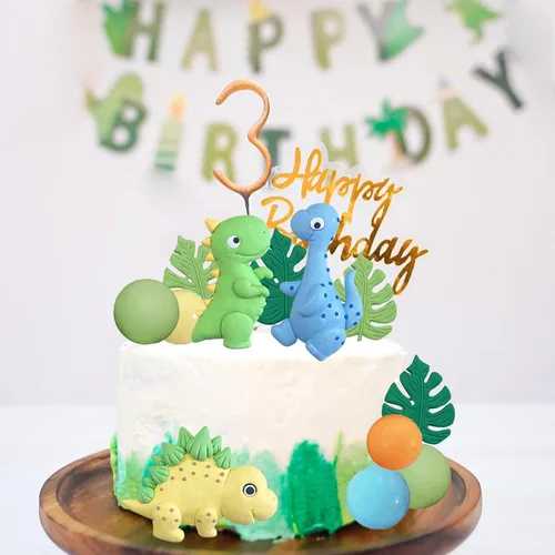 Vista 4 de Decoración para tartas de dinosaurio bebé, decoración de pastel de dinosaurio, decoración de pastel de cumpleaños de dinosaurio para baby shower