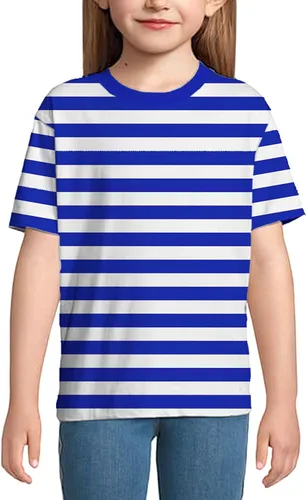 Vista 3 de Deerose Camiseta unisex de Halloween a rayas para niños de 3 a 14 años
