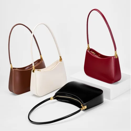Vista 6 de Bolso de hombro para mujer, bolso pequeño de cuero genuino