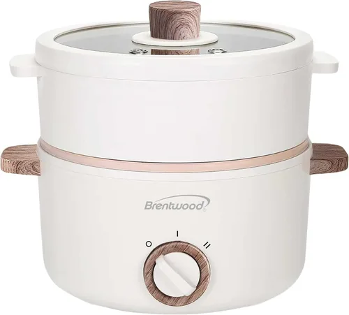 Vista 12 de Brentwood Cocina eléctrica multifunción para ollas calientes y vaporizador de alimentos con revestimiento de cerámica antiadherente de cerámica