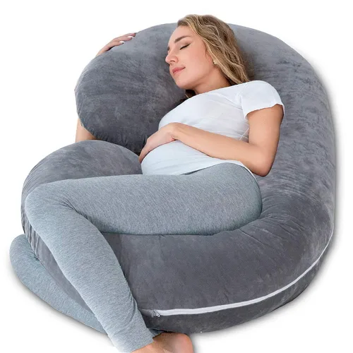 Vista 20 de INSEN Almohada de embarazo refrescante, almohada de maternidad para mujeres embarazadas (azul refrescante)