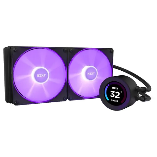 Vista 2 de Enfriador de agua NZXT Kraken Elite 280 RGB - 11.024 in con pantalla, controlador RGB y ventiladores RGB negro