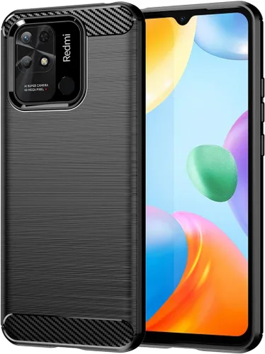 Vista 5 de Funda de teléfono para Xiaomi Redmi 10C 220333QBI Caso Fibra de carbono a prueba de golpes Escudo resistente antiarañazos TPU suave contraportada