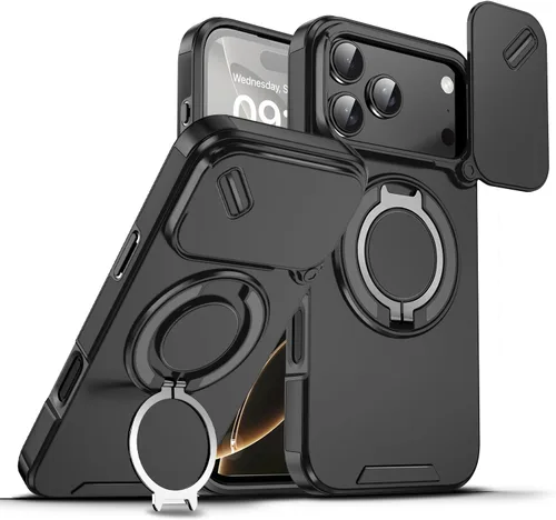 Vista 97 de Dteck Funda para iPhone 16 de 6.1 pulgadas 2024, funda de piel sintética con cierre de botón magnético, ranuras para tarjetas de crédito, función