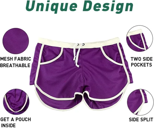 Vista 5 de Pantalones cortos para hombre, para correr, entrenamiento, fisicoculturismo, gimnasio, atléticos, deportivos, casuales, pantalones cortos
