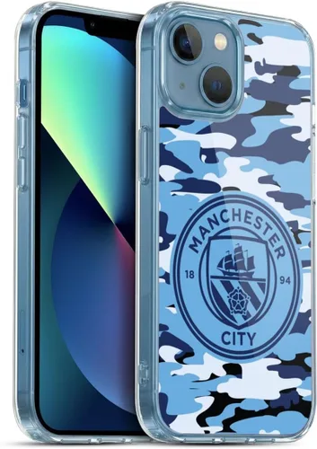 Vista 253 de Head Case Designs Funda de gel con licencia oficial del Manchester City Man City FC Blue Moon Badge Camou [protección de grado militar] compatible