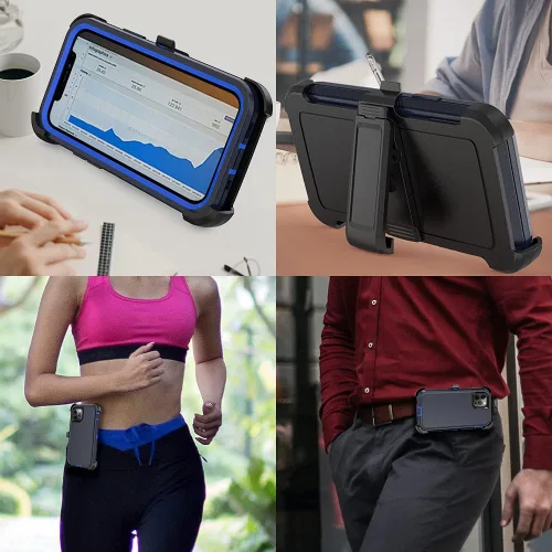 Vista 6 de Funda compatible con iPhone 13 Pro Max de 6.7 pulgadas, con protectores de pantalla, resistente, a prueba de golpes, protección de cuerpo completo