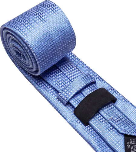 Vista 37 de Barry.Wang Corbatas de seda para hombre, diseño de lunares, gemelos cuadrados de bolsillo, gemelos para negocios, boda