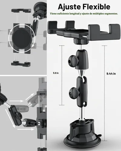Vista 5 de Soporte de tableta para coche y camión - [Ventosa fuerte] Soporte de tableta resistente para parabrisas de tablero de instrumentos con brazo