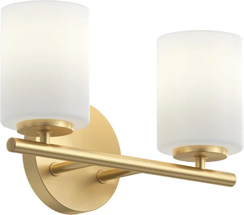 Vista 17 de Progress Lighting Lámpara moderna de tocador de baño de cristal blanco grabado con 4 luces, colección Replay, níquel cepillado (P2160-09)