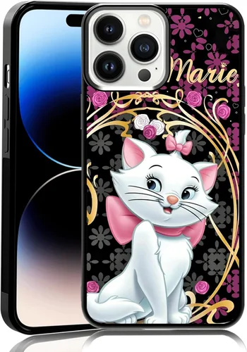 Vista 79 de Elegante funda de teléfono con diseño de gato Marie compatible con iPhone 11, funda de encaje dorado para iPhone, a prueba de golpes, rosa fucsia