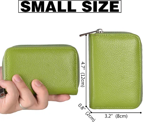 Vista 3 de Easyoulife billetera para tarjetas de crédito de cuero auténtico con espacio para 26 tarjetas