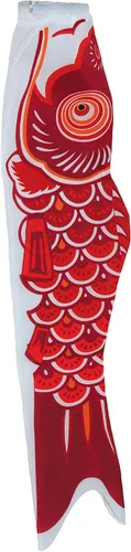 Vista 20 de En la brisa peces koi Windsock, 24 pulgadas, Negro