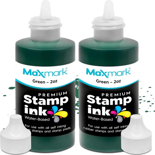 Vista 17 de MaxMark Premium - Tinta de recarga con punta de control en botella para sellos autoentintados, color negro - 1 onza