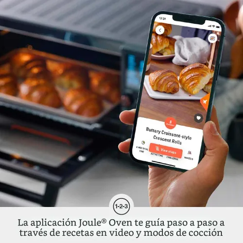 Vista 3 de Breville BOV950BST Joule Smart Encimera Horno Freidora de Aire Pro, Acero Inoxidable Negro Enjoy precisely cooked foods with connected countertop