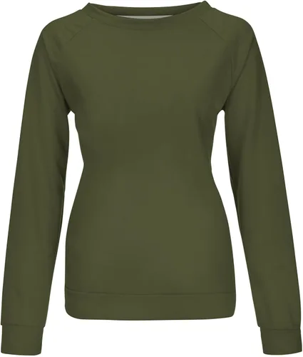 Vista 3 de PANOEGSN Sudaderas sencillas para mujer, cuello redondo, manga larga, casuales, lisas, modernas, para atletismo