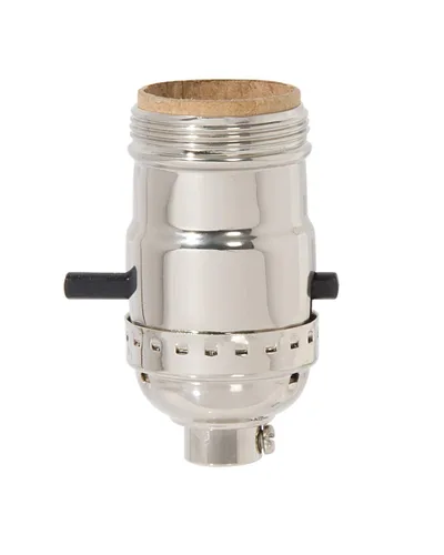 Vista 4 de B&P Lamp® Enchufe de lámpara de estilo eléctrico temprano de latón, acabado de latón antiguo, función de encendido/apagado, carcasa de rosca uno