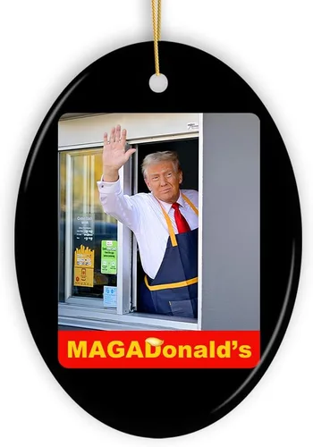 Vista 9 de Donald Trump Mugshot Mean Muggin Ornamento, divertida decoración navideña