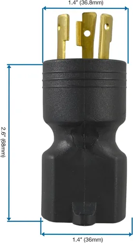 Vista 6 de Conntek 30125 NEMA L6-20P a NEMA 6-15/20R enchufe conector de bloqueo de 250 V