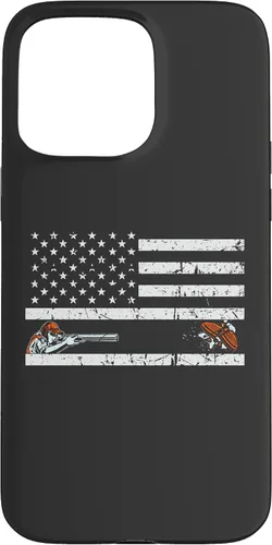 Vista 28 de Funda para iPhone 16 Orgullosa Bandera Americana Retro - Skeet Trap Clay Shotgun Shooting Case
