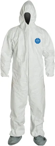 Vista 8 de DuPont Tyvek 400 TY122S - Overol protector desechable con capucha, botas
