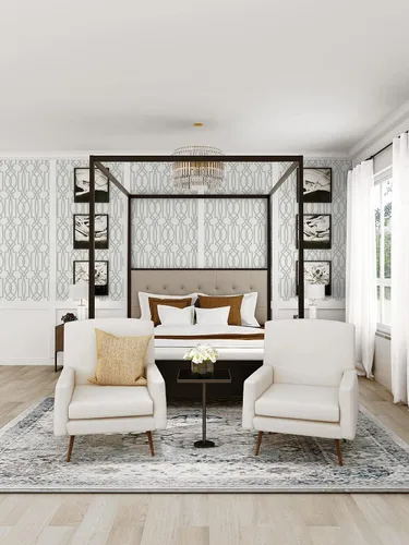 Vista 4 de NextWall Papel tapiz decorativo gris suave para despegar y pegar