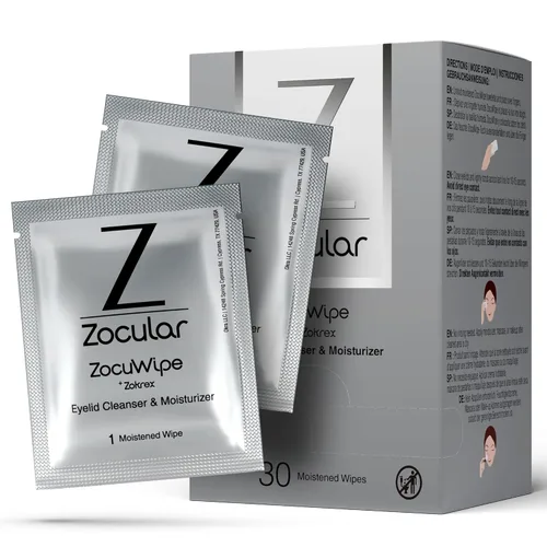 Vista 8 de Zocular Zocuwipe - Toallitas para párpados, limpieza e hidratación suaves, 15 unidades Okra-based Cleansing Formula, Eyelid Hygiene, Eyelid