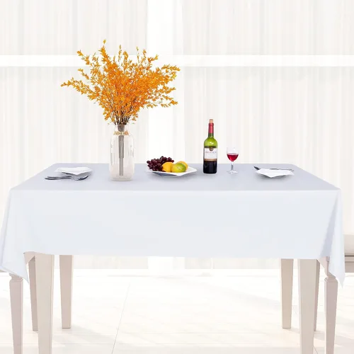 Vista 14 de sancua - Mantel rectangular de PVC 100 % impermeable, 54 x 54 pulgadas, vinilo a prueba de aceite, derrames, fácil de limpiar con un paño, para Beige